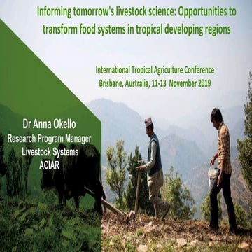 Informing tomorrow's livestock science: Opportunities to transform food syste...