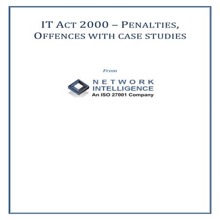 IT Act 2000 Penalties, Offences with case studies 