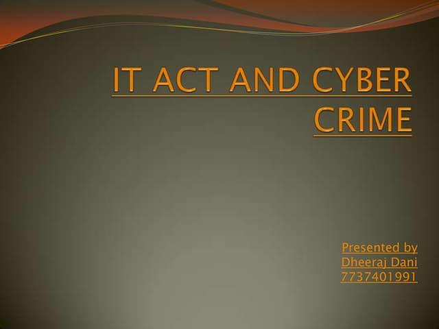 It act and cyber crime