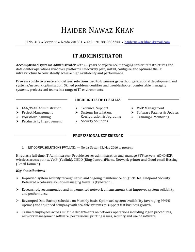 Curriculum vitae administrator picture