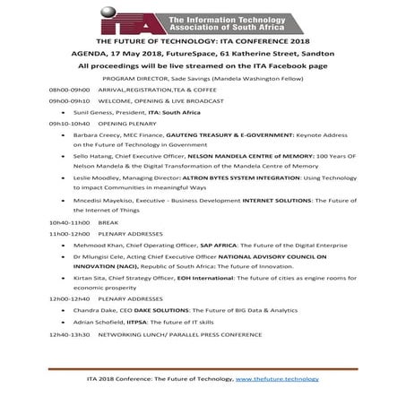 Ita future of technology agenda 17 05 2018