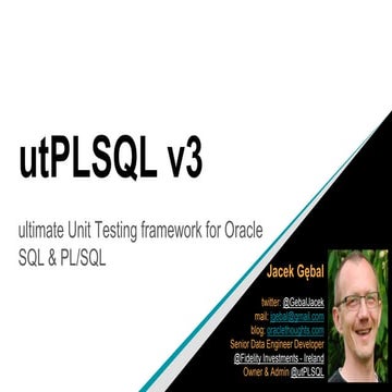 ITAG Excellence Awards 2017 - utPLSQL v3 | PPT