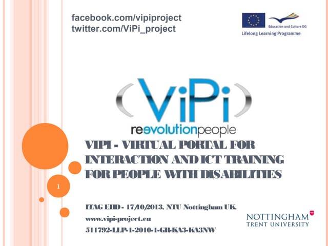Piloting the ViPi  curriculum and  games with young  people with learning  di...