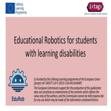 Robotics and Education – EduRob Project Results Launch