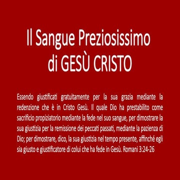 Litanie Del Preziosissimo Sangue Di Gesù Italian - The Precious Blood of Jesus Christ - Il Sangue Preziosissimo