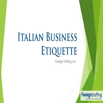 Italian  Business Etiquette
