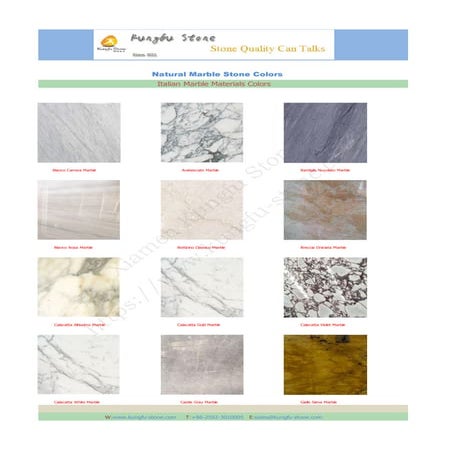 Italian marble colors catalog from China
