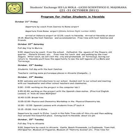 Italian students program