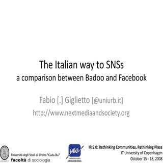 The Italian way to SNSs a comparis...