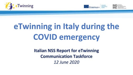 eTwinning in Italy during the COVID emergency - Communication taskforce