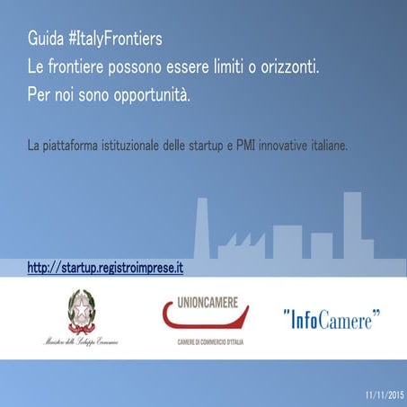  #ItalyFrontiers - Guida 11/11/2015