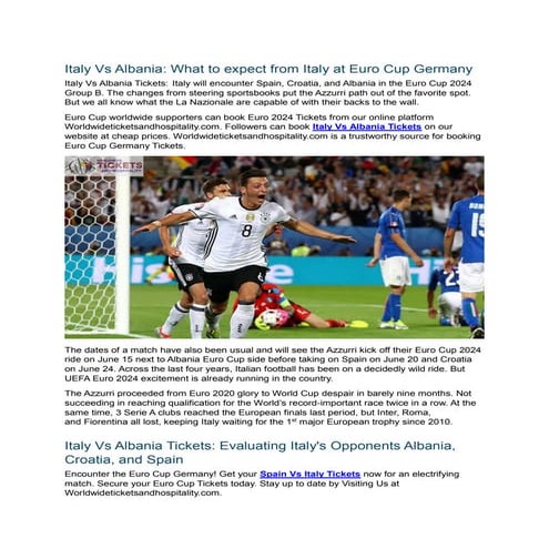 Italy Vs Albania- What to expect from Italy at Euro Cup Germany.docx