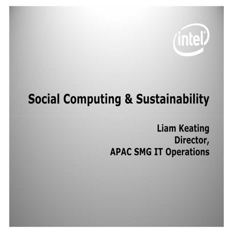 Intel Social Computing & Sustainability Issues