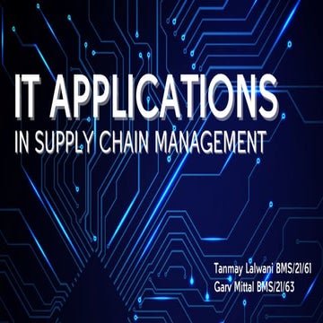 Information Technology in Supply Chain Management | PDF