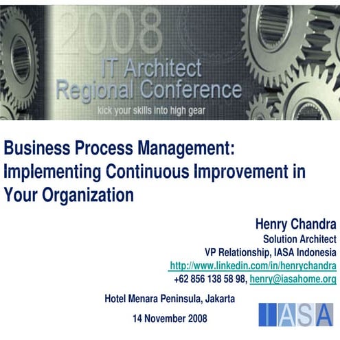 Business Process Management: Implementing Continuous Improvement in Your Orga...