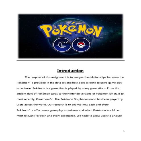 Information Technology assignment- Pokemon | DOCX