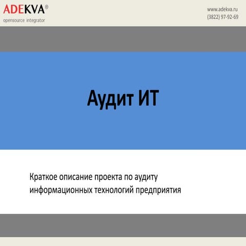 ИТ аудит. Описание проекта