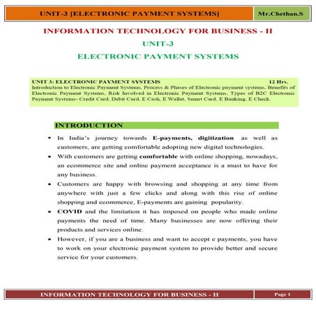 ELECTRONIC PAYMENT SYSTEMS 