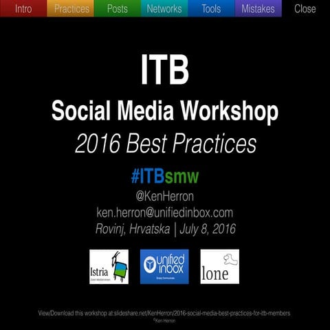 2016 Social Media Best Practices for ITB