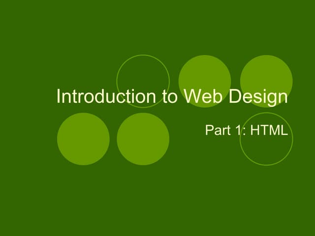 Introduction to HTML
