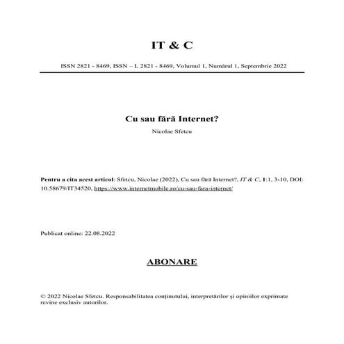 Cu sau fără Internet?