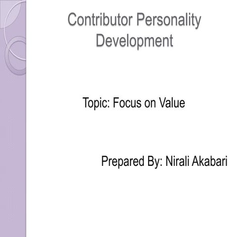 ppt of CPD(Focus on Value)