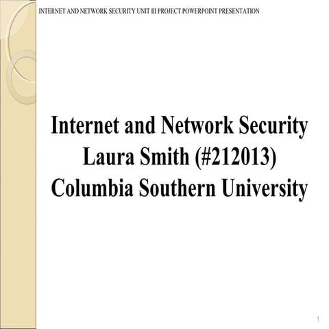 Internet and Network Security