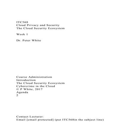 ITC568 Cloud Privacy and SecurityThe Cloud Security Ecosyste.docx