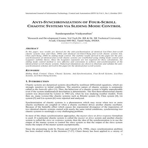 ANTI-SYNCHRONIZATION OF FOUR-SCROLL CHAOTIC SYSTEMS VIA SLIDING MODE ...