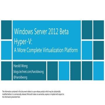 IT Camp Windows Server 2012 Beta Hyper-V Overview