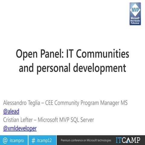 ITCamp 2012 - Alessandro Teglia - Community open panel