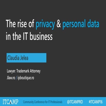 ITCamp 2016: The rise of privacy and personal data in the IT business