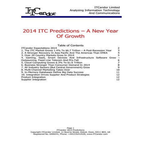 ITCandor 2014 predictions
