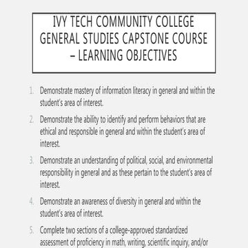 Capstone Description | PPTX | College Education | Education