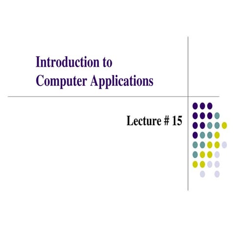 Its Introduction to computer applications