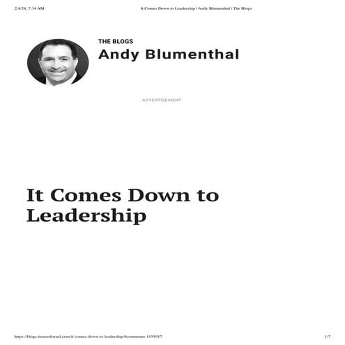 It Comes Down to Leadership _ Andy Blumenthal _ The Blogs.pdf
