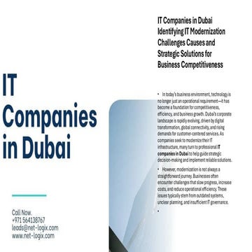 IT Companies in Dubai Identifying IT Modernization Challenges Causes and Stra...