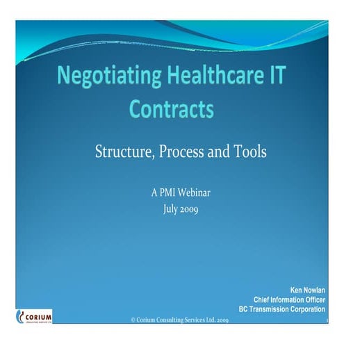 Outsourcing Contract Negotiations - Structure, Process &amp; Tools