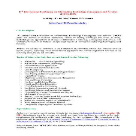 CALL FOR ARTICLES--12th International Conference on Information ...