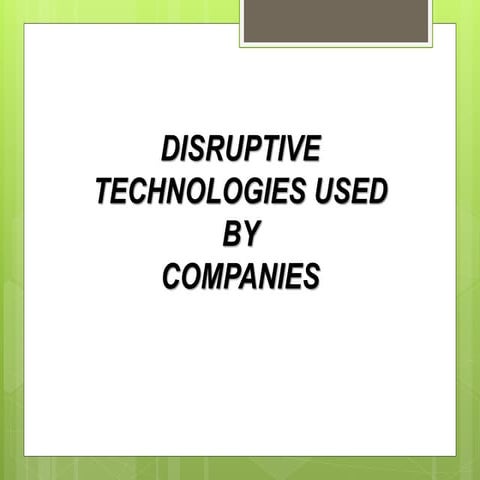 Disruptive technologies used by companies in international trade and business