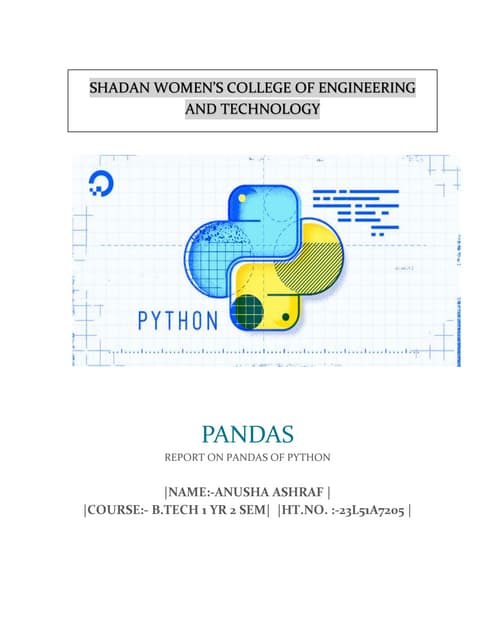 Detailed Report on Basics Of Pandas of Python | PDF