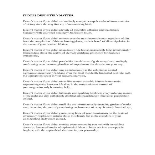 It Does Definitely Matter