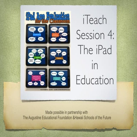 iTeach Session 4: The iPad in Education