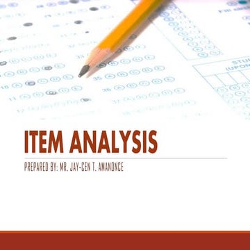 Item Analysis | PPTX
