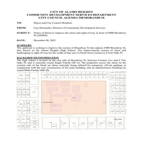 Item # 11 - Notice of Intent (NOI) 6900 Broadway