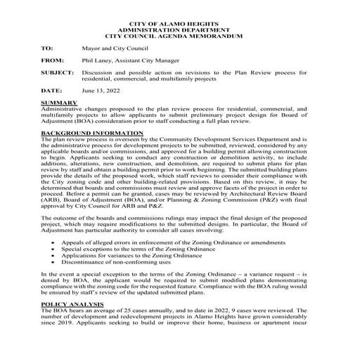 Item # 13 - Plan Review Process Revisions | PDF