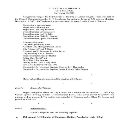 Item # 1a- November 10, 2025 CCM Minutes