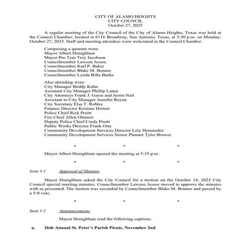 Item # 1a - October 27, 2025 CCM Minutes