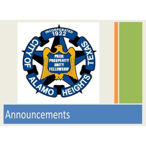 AH CCM 0.08. - Item #2  - Announcements