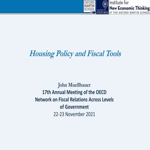 Housing Policy and Fiscal Tools